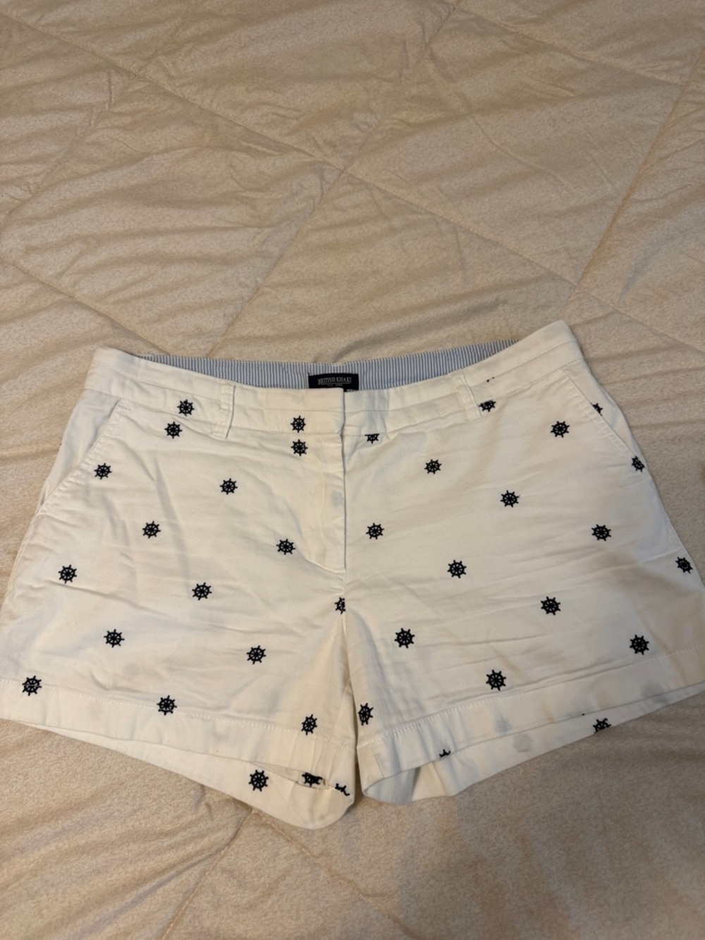 White Embroidered Nautical Women’s Shorts